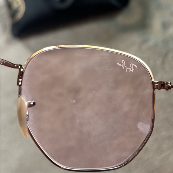 Ray Ban Hexagonal Evolve Sunglasses Pink Lenses Gold Frame - Picture 5 of 10